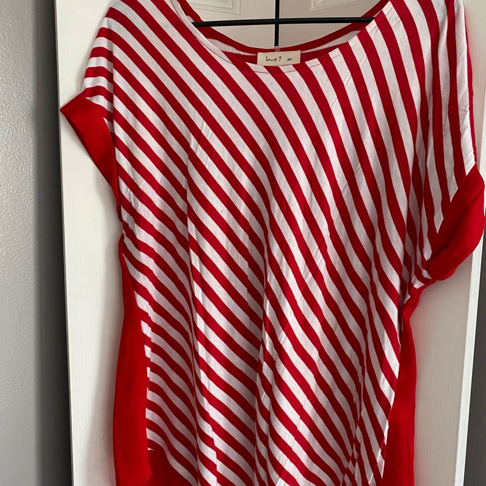 Striped blouse.